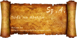 Száva Aletta névjegykártya