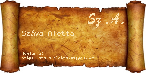 Száva Aletta névjegykártya